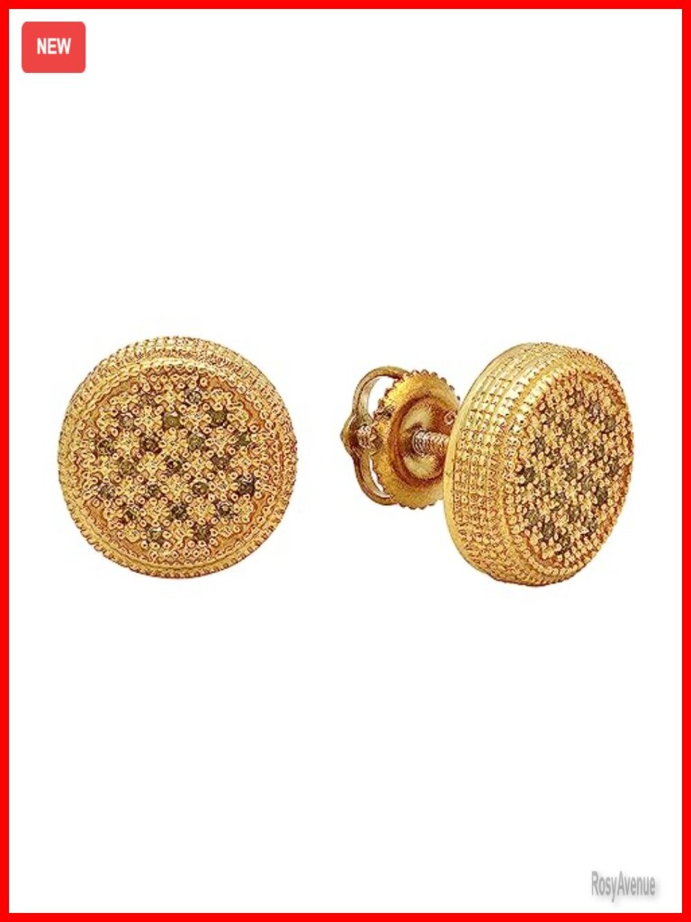 0.15 Ctw Natural Round Yellow Diamond Cluster Stud Earrings in Yellow Gold